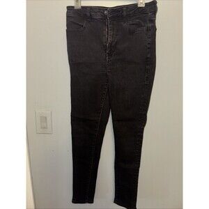 American Eagle Mens Next Level Flex Skinny Jeans Black Distressed Denim 8